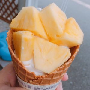 豊岡市戸牧にある果物屋「フルーツアイランド百果園」のパインソフトが美味い!
